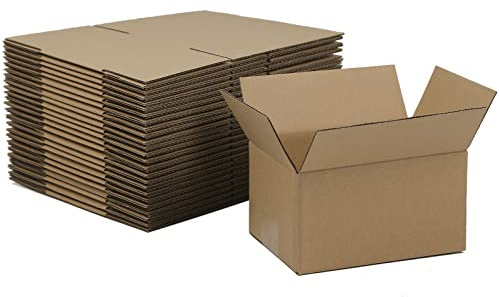 Sodissa 7x5x4 Inches Shipping Boxes, Brown Corrugated Cardboard Boxes for Small Bussiness, 25 Pack