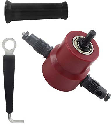 Aracombie Mehrzweck-Doppelkopf-Blech, roter Nibbler, Metallschneider, Lochsäge, Bohraufsatz, Werkzeug für Eisen, Edelstahl, Aluminium, Kunststoff, Sperrholzplatte