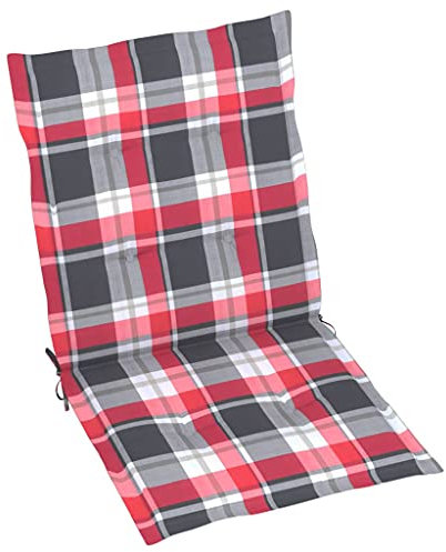 INLIFE Gartenstuhlauflagen 2 STK. Rot Karomuster 100x50x3 cm,0.89kg,314152