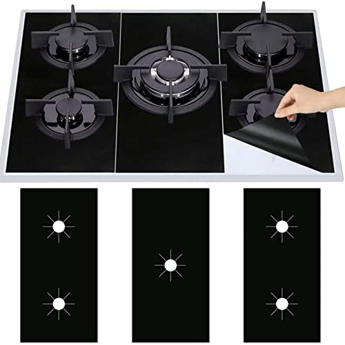 Tissting 3 Pièces Protections pour feux à gaz 53,7 x 27cm Tissu en Fibre Lavable Protection de Cuisinière Couverture de Nettoyage Résistant à L'huile Tampon de Cuisinière à Gaz pour R le Bureau