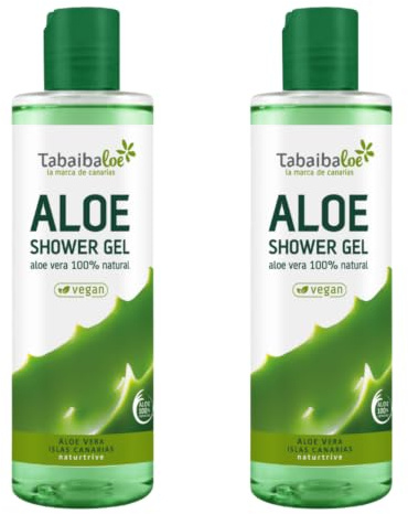 Tabaibaloe Gel de ducha de Aloe Vera 250ml, 2 unidades (2x250ml)