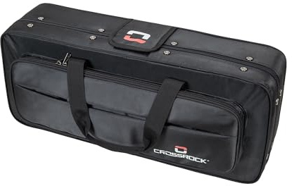 Crossrock Leichter Schaumstoffkoffer für Altsaxophon, mit abnehmbaren Schultergurten, Staufach und Außentasche, Schwarz (CRP200ASBK-R)