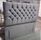 mm08enn Luxury Chesterfield Floor Standing Headboard for Beds in Plush Fabric Single Double King Size Super King Size (Grey, 3ft Single)