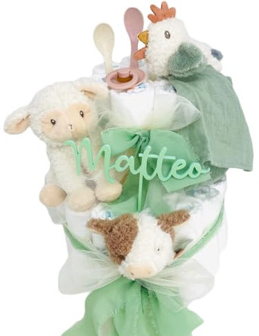 Elfenstall Windeltorte Pamperstorte Farmtiere von Little Dutch grün