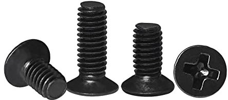 Gewindeschrauben Bolzen, 100 Stück M1 M1,2 M1,4 Holzschraube, kleine Kreuzschlitz-Senkkopfschraube aus schwarzem Stahl, 2 mm, Größe: M1,4 (100 Stück) (Color : 2mm, Size : M1.4 (100pcs))