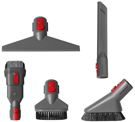 5 Piezas Aspiradora Accesorios para Dyson, con 3 Cepillos para Aspiradora y 2 Boquillas para Aspiradora, Aspiradora Recambios, para Dyson V7 V8 V10 V11, para Limpieza de Pisos, Colchones, Techos