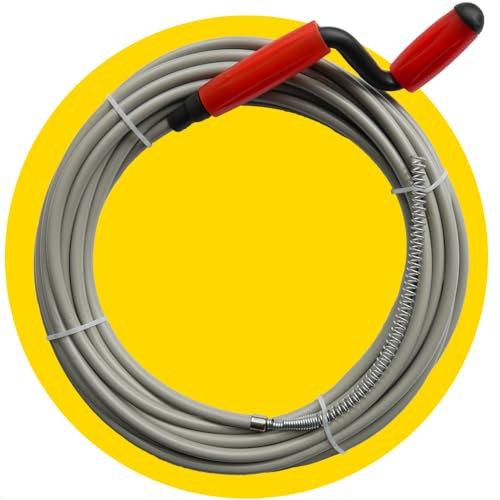 McDevens rohrreinigungsspirale 10 m Ø 7,6mm - Keine Beschädigung durch Schutzschicht – abflussreiniger spirale – Abflussspirale - rohrreiniger spirale – rohrspirale - spirale abfluss rohrreinigung