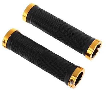BLacOh Fahrradgriffe MTB Fahrrad Lenker Griffe Gummi Anti-Skid Bike Griffe Lock On Road Berg Griff End Griffe MTB Manschetten Fahrrad zubehör MTB Griffe(1 Pair Gold)