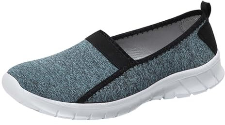 Damen-Sneaker, orthopädisch, atmungsaktiv, leicht, rutschfest, Slip-On-Schuhe, lässig, bequem, modisch, Sportschuhe, Sneakers, hellblau, 39 EU