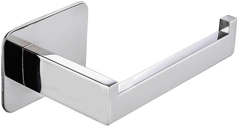 GULICA Portarrollos de papel higiénico, autoadhesivo, sin taladrar, cromado, acero inoxidable 8K, accesorio de baño y cocina, acero inoxidable 304, espejo