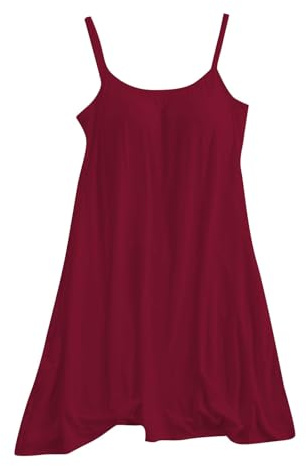 Chemise de Nuit sans Manches pour Femme avec Soutien-Gorge intégré, Longueur Genoux, Bretelles réglables, sous-vêtement pour Femme, Robe de Nuit, Pyjama d'été, Robe de Nuit