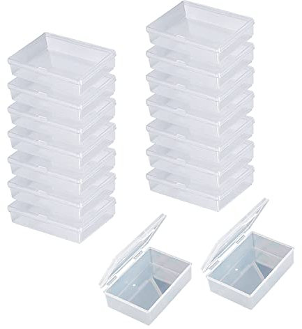 RobLuX 16 Stück Spielkarten Box Transparentem Kunststoff spielkarten Etui Leere Kartenbox Spielkarten Aufbewahrung mit Deckel für Spielkartens Visitenkarten Bankkarten
