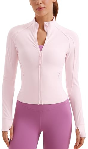 CRZ YOGA Butterluxe Jackor Midjelängd | Extremt mjuk, atletisk, smal passform, hel dragkedja, sidofickor, tumhål, för kvinnor