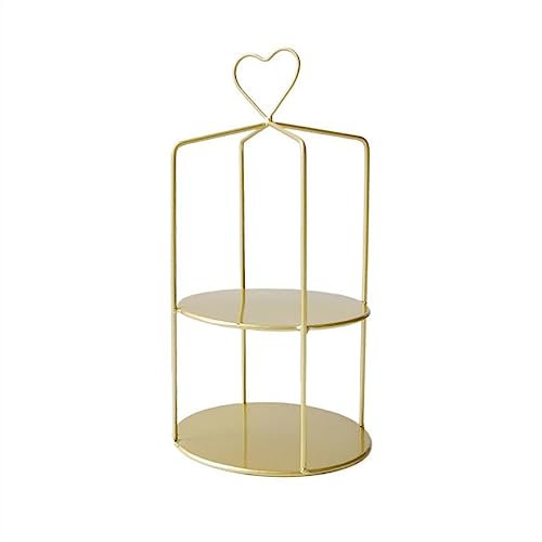 SDA287MZ Supporto per Torte Espositore for Torte for tè pomeridiano a Due Piani, Decorazione for Feste di Matrimonio, Tavolo da Dessert, espositore for Torte e Snack Porta Dolci(Gold)