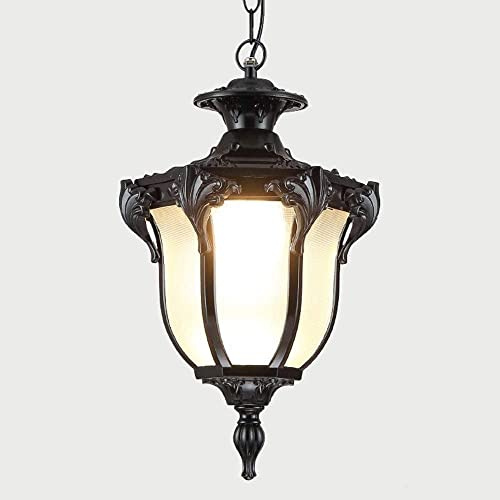 ZLTUOQVN Chandelier Light Ceiling Lighting Suspension Lamp Lighting Fixture Outdoor Garden American Village Antique Vintage Fitting Waterproof Ip54 Retro Glass Lantern E27 Pavilion Patio Porch
