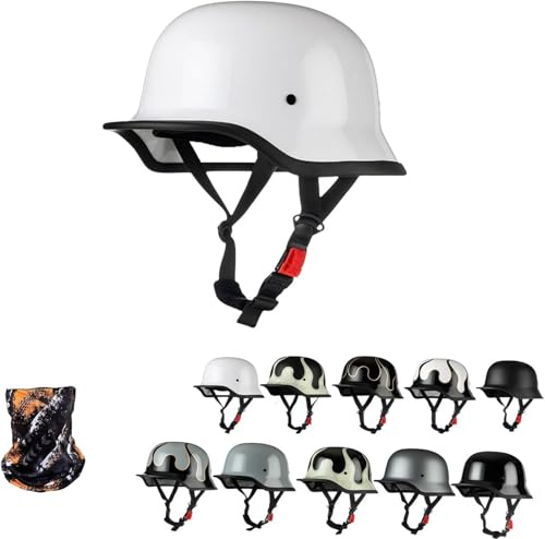 GKCEGHKS Casco Scooter retrò Casco Scodella Mezzo Casco da Motociclista Vintage Caschi ECE Omologato Mezzo Elmetto Moto retrò Casco Faccia Aperta retrò Casco A Scodella Scooter Motorino