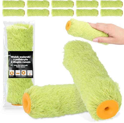 10x Farbroller 15 cm Ersatzrolle Farbwalze Malerroller Malerwalze Roller Lange Haare Streichen Malen Farbe Lackier Möbel Wände Renovierung Farbzubehör Robust