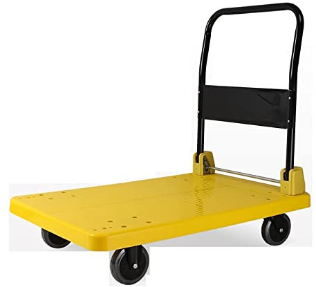 Faltbarer Schiebewagen mit Harzdeck, Metallgriffen und Rädern, faltbarer Trolley zum Verpacken und Umzug, kleiner einfarbiger Plattformwagen