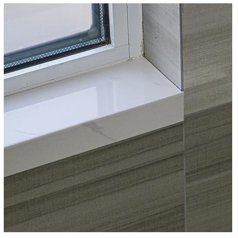 copertura del davanzale della finestra, Rivestimento for davanzale con finitura in piastrelle bianche, pannello decorativo for davanzale, protezione for davanzale soggiorno/cucina/mansarda(100x30cm/39