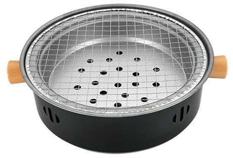 Parrilla de Carbón Portátil, Mini Multifuncional Redonda Sin Humo para Picnic en Casa, Camping (Negro)