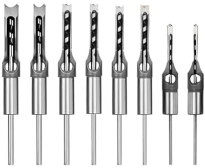 8 Punte da Trapano per Fori Quadrati per La Lavorazione del Legno, Scalpello per Mortasatura per Legno, Punta per Scalpello per Mortasatura con Foro Quadrato per Mortasatura
