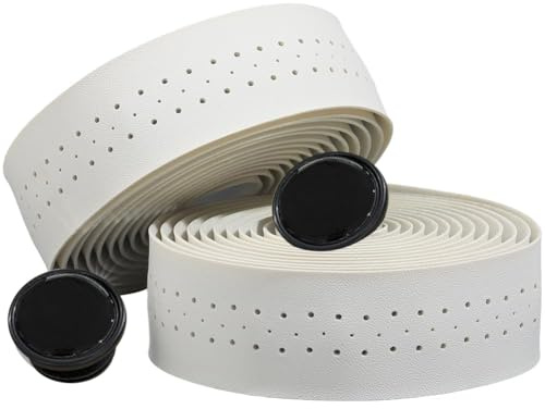GORGECRAFT 2 Rolls Road Bike Handle Tape White Handlebar Tape Bicycle Handle Bar Tapes PU Leather Bike Handle Wrap with 2 PCS End Plugs for Road Bike Steering Wheel Chair Armrest Fishing Rot