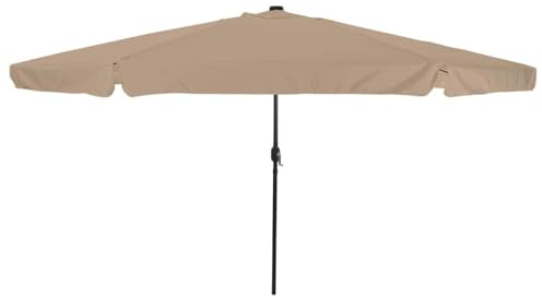 vidaXL Sombrilla de jardín Taupé 395 x 395 x 245 cm Poliéster, Paraguas de jardín Moderno, sombrilla Redonda Ajustable, toldo con luz LED, Resistente al Sol y Plegable para terraza