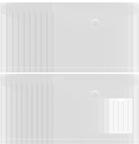WYYFXY® 20 Stück Dokumententasche A5, Umschlagmappen A5 Klarsichthüllen Ringbuch Dokumentenmappe mit Klettverschluss und Etikettentasche für Dateiorganisation (7 Löcher)
