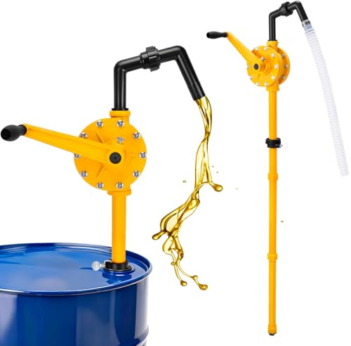 GDDGHS 55 Gallon Drum Pump, Upgraded Polypropylene Hand Rotary Barrel Pump for 15-55 Gal Drum, 10 GPM Flow Corrosion-resistant Chemical Transfer Pumps For Rapid Pumping Water, Fuel, Corrosive Liquids