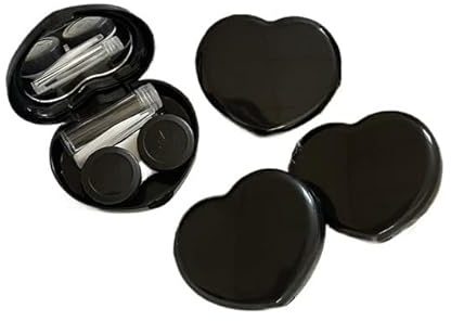 YZWHKJ Contact Lens Cases,Contact Lenses Holder Box 4pcs Contact Lens Case Portable Contact Lens Case for Travel Lady Holder Storage Eye Care Container(Black)