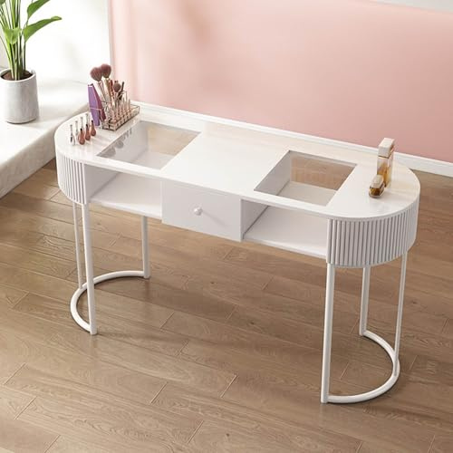 Nail Tech Schreibtisch mit Schubladen und Aufbewahrungsschrank – Holz-Beauty-Workstation für professionelle Maniküre-Künstler – ideal für Salon und Zuhause