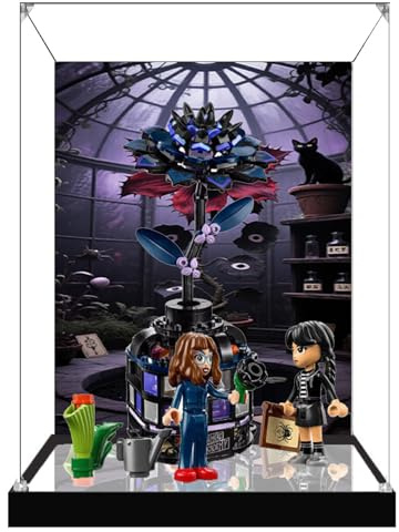 Boîte de présentation en acrylique pour Lego 76784 modèle Dahlia noir, boîte de présentation transparente anti-poussière compatible avec le modèle Lego 76784 (modèle non inclus)