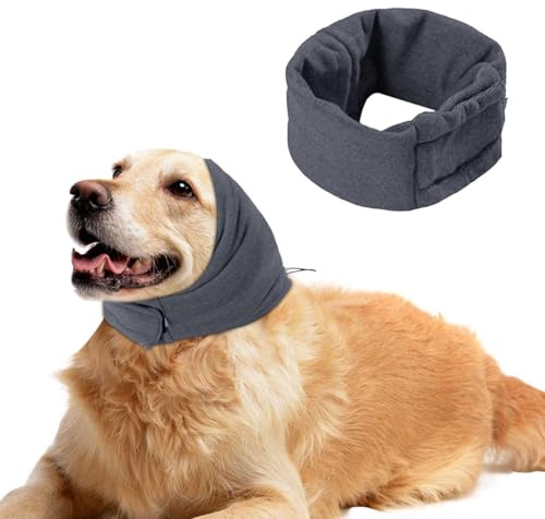 Dog Ear Protectors, Spaniel Ear Protectors, Dog Snood Ear Protector For Cocker Spaniel Grass Seed, For Small Medium Large Dogs Puppies Cats Grooming,Bathing,Swimming (Grey, M)