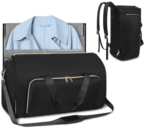 Duffle-plaggväska för resor-2 i 1 konvertibel kostymväska, transport duffle, hängande resväska, affärsresor bagage | Män kvinnor passar väska för arbetsresa över natten förpackning