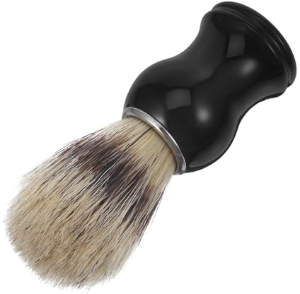 Veemoon Brocha de Afeitar Pelo de Tejón Natural para Hombre Suaviza Barba y Exfolia Piel Cepillo para Aumentar Afeitado Tradicional Húmedo