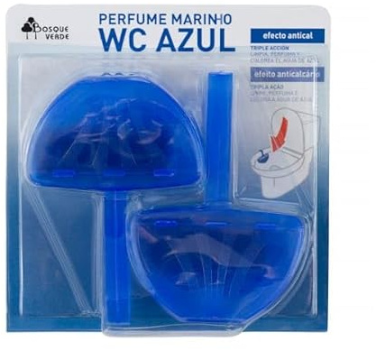 WC-Hänger – Dreifachwirkung, Meeresduft – Blau – 2 Stück (80 g) – 3er Pack