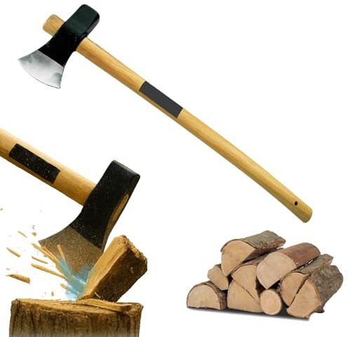 Crisalide® Scure Spaccalegna Professionale 2,5 kg – Ascia con Manico in Legno, Lama in Acciaio Temperato, per Legna e Tronchi – Leggera, Maneggevole e Ultra Resistente