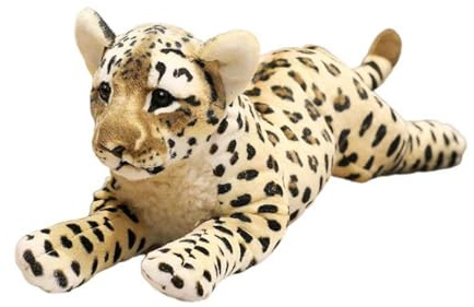 Xiyocadt Tiger Kuscheltier,Realistische Tiger Plüschtier,liegend Löwe, Leopard,Weichem Plüsch,Home Deko,Geschenk für Mädchen Jungen ältere Menschen (39cm,Leopard)