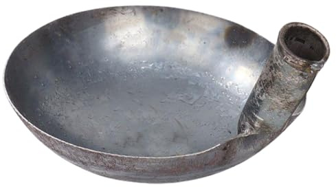 SHINEOFI Cucharón de Hierro Grueso de 21 Cm Mango Largo, Utensilio de Cocina Reutilizable para Hogar y Jardinería, Pala de Agua Portátil para Tareas Domésticas y Profesionales