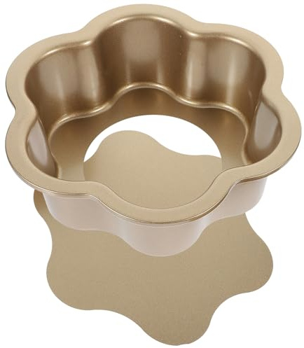 DOITOOL Teglia a Forma di Fiore 8 Pollici in Acciaio al Carbonio con Fondo Rimovibile, Mini Tortiera per Cheesecake Antiaderente, Set per Dolci da Forno per Uso Quotidiano e Principianti