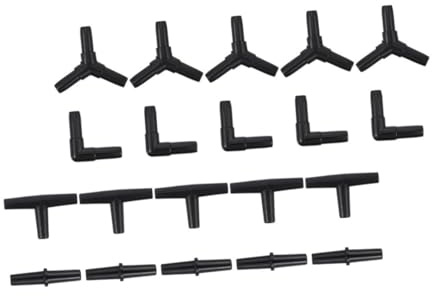jojofuny 20pcs Aquarium Air Pump Hose Connectors 4 Types (i, T, L, Y) Tubing Adapter for Fish Tank Airline Tubing Accessories Aquarium Pump Parts