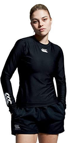 Canterbury Damen Oberteil Thermoreg Base Layer Langarm-Unterhemd, Schwarz, M, E646845-989-M