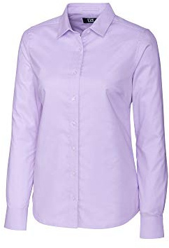 Cutter & Buck Wrinkle Resistant Stretch Long Sleeve Button Down Shirt Chemise, Opale Oxford, M Femme