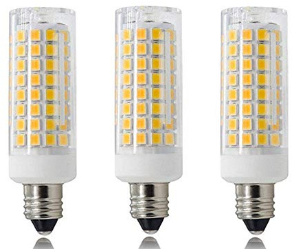 E11 LED Bulbs Dimmable 9W(Equivalent to 100w Halogen Bulbs Replacement)110V Warm White 3000K LED Corn Light Bulbs,JD T4 E11 Mini Candelabra Base,Dimmable,102 LED 2835 SMD, Pack of 3