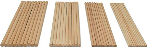 Wooden Dowel Asssortment 40 Dowel Rods 12 inches Long by Woodpeckers