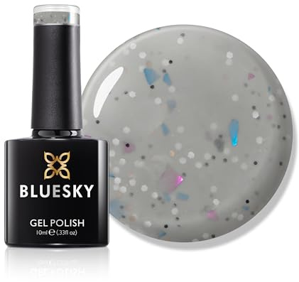 Bluesky Gel Polish, Granite Gel, Chicanas Like - BGR03, Pale Grey. Long Lasting, Chip Resistant, 10 ml (Requires Drying Under UV LED Lamp)