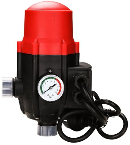 Jopassy 1100W 9000l/h Pumpensteuerung, Druckschalter für Wasser mit Kabel, Druckwächter 10 Bar, IP65 Druckwächter Durchflusswächter für Hauswasserwerk Pumpe Brunnenpumpe(1.5-2.2 Bar）