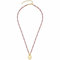 JEWELS BY LEONARDO Halskette Anka • Perlen-Kette aus aufgereihte Granatperlen • Herz Anhänger mit gravierbarer Rückseite • 45-50 cm Länge • Schmuck Geschenk zum Jahrestag • 023228