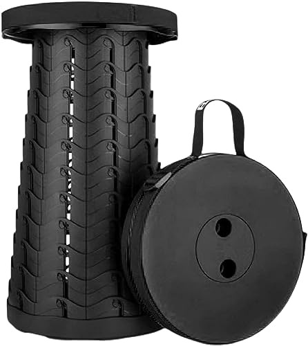 Aggloz | Portable Telescopic Stool, 2nd Generation Folding Stool Camping Lightweight Stool for Outdoor Camping BBQ Fishing Hiking Gardening Indoor, Maximum Load 397 lb, Collapsible Lightweight