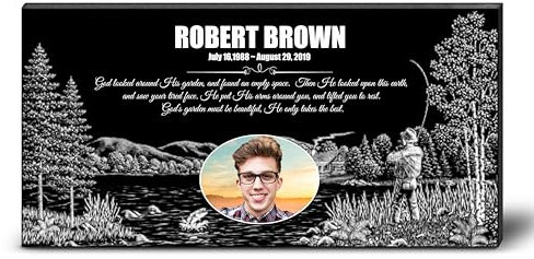 ADFSTONE Placas conmemorativas Personalizadas para tumbas, imágenes de Piedras conmemorativas de Granito, Placas de Memoria Personalizadas, Mini Piedras de Tumba, lápidas grabadas, Placa de Fotos